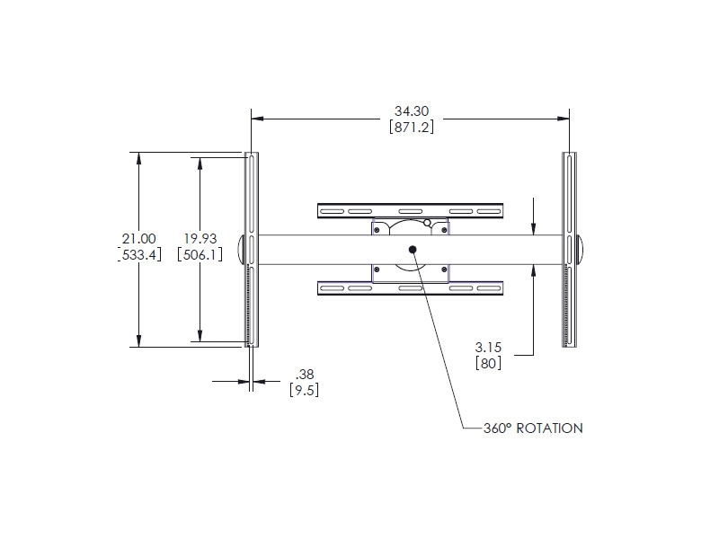 Vogels PFW 6854 Display Wandhalterung rotierbar bis 65Zoll Maße