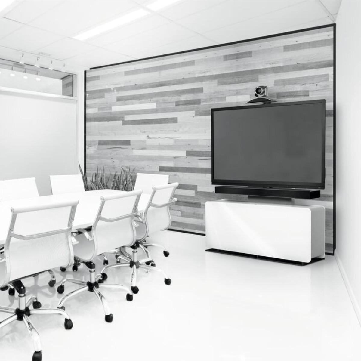 Vogels PVF 4112S Videokonferenz Möbel für 1 oder 2 Displays, silber, Anwendungsbeispiel, Abb. ähnlich Vogels PVF 4112S Videokonferenz Möbel für 1 oder 2 Displays, silber, Anwendungsbeispiel, Abb. ähnlich