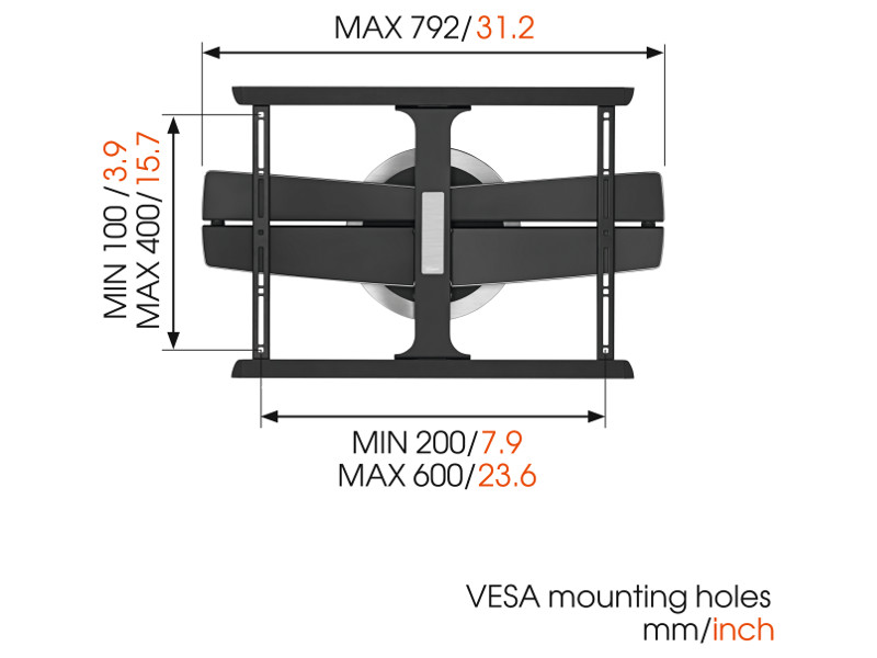 Vogels MotionMount NEXT 7355 TV Halter Front Maße