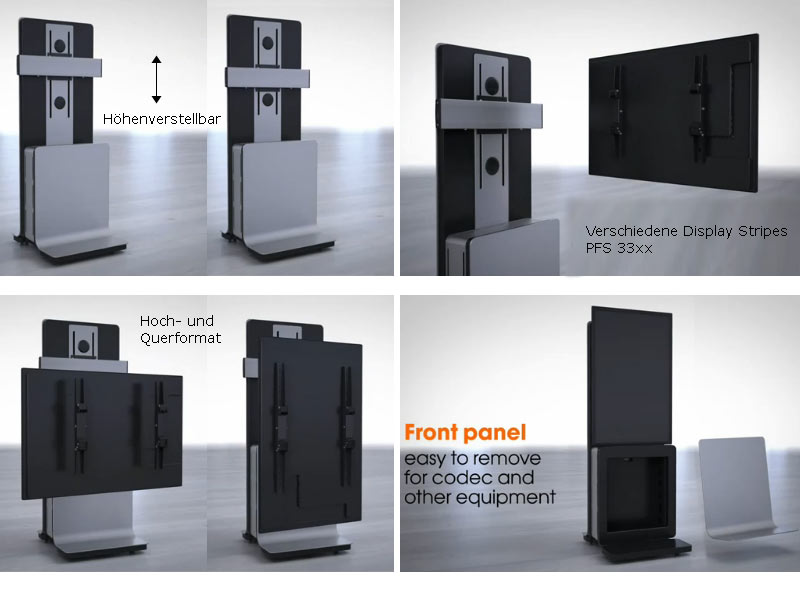 Vogels PFF 5100 Videokonferenzmöbel, Verstell-Möglichkeiten Vogels PFF 5100 Videokonferenzmöbel, Verstell-Möglichkeiten