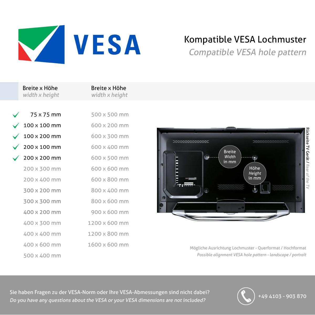 TVM 3245B Wandhalterung 19-43 Vogels Zoll TV Schwenkbare