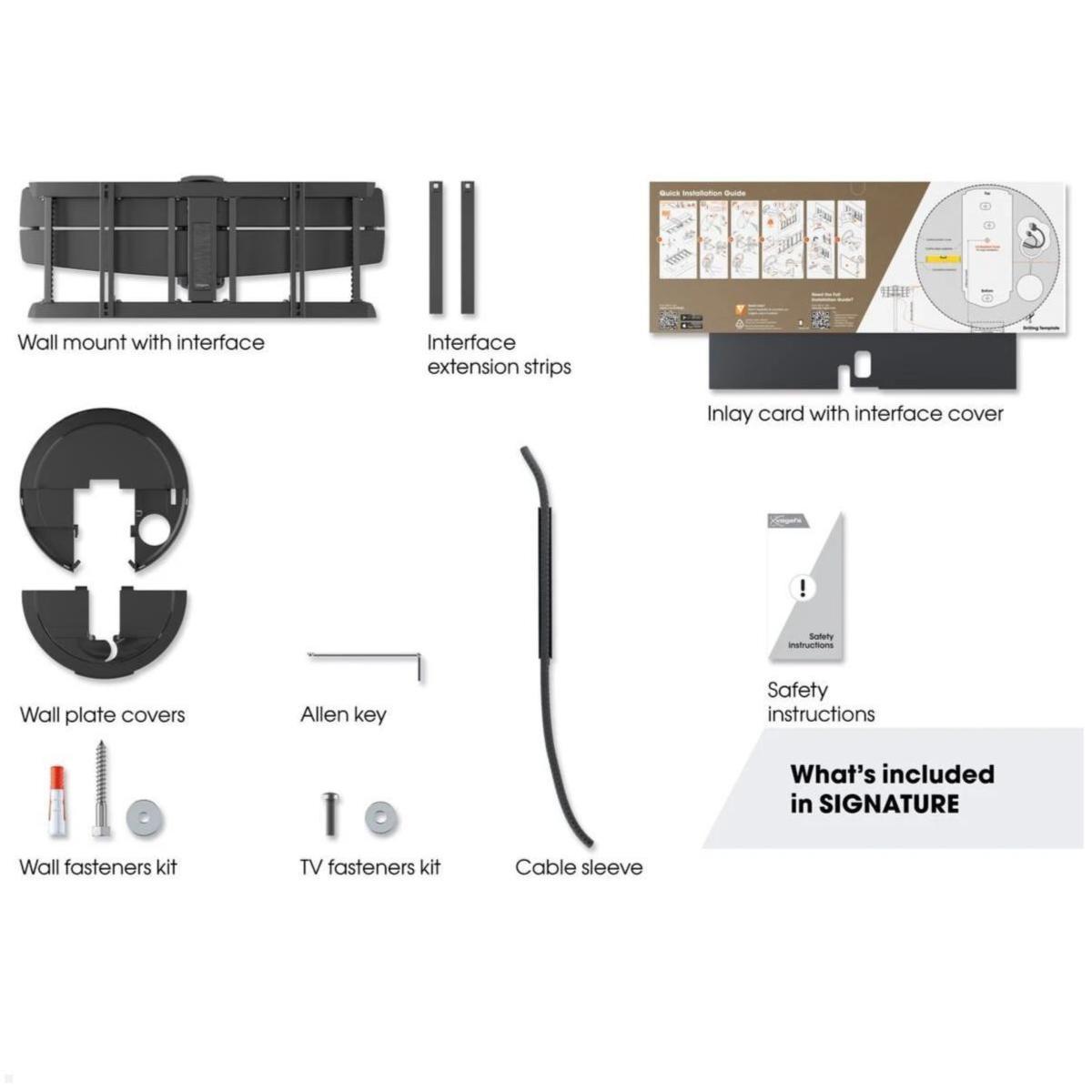 Vogels SIGNATURE TVM 7655W schwenkbare TV Wandhalterung 40-77 Zoll, weiß Lieferumfang Vogels SIGNATURE TVM 7655W schwenkbare TV Wandhalterung 40-77 Zoll, weiß Lieferumfang