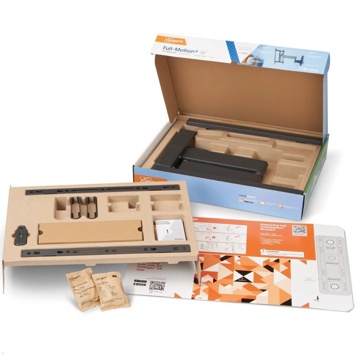 Vogels COMFORT TVM 3445B schwenkbare TV Wandhalterung 32-65 Zoll, schwarz, Verpackungsinhalt Vogels COMFORT TVM 3445B schwenkbare TV Wandhalterung 32-65 Zoll, schwarz, Verpackungsinhalt