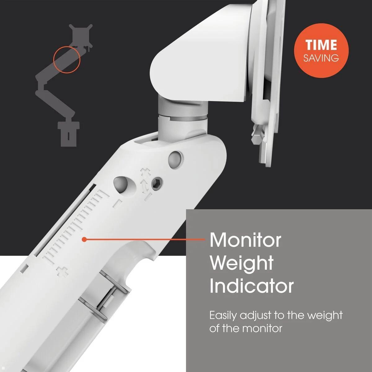 Vogels Motion Plus MOMO 4127W Monitor Tischhalterung neigbar, weiß, Tischklemme Monitorhalterung