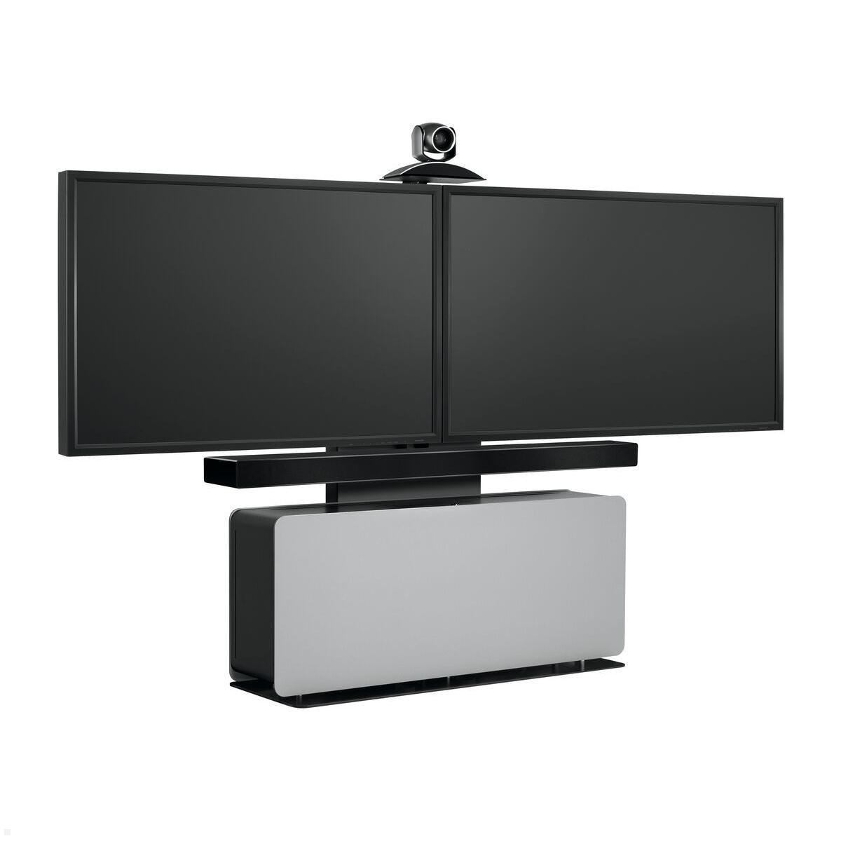 Vogels PVF 4112S Videokonferenz Möbel für 1 oder 2 Displays, silber, mit 2 Monitoren (nicht enthalten) Vogels PVF 4112S Videokonferenz Möbel für 1 oder 2 Displays, silber, mit 2 Monitoren (nicht enthalten)