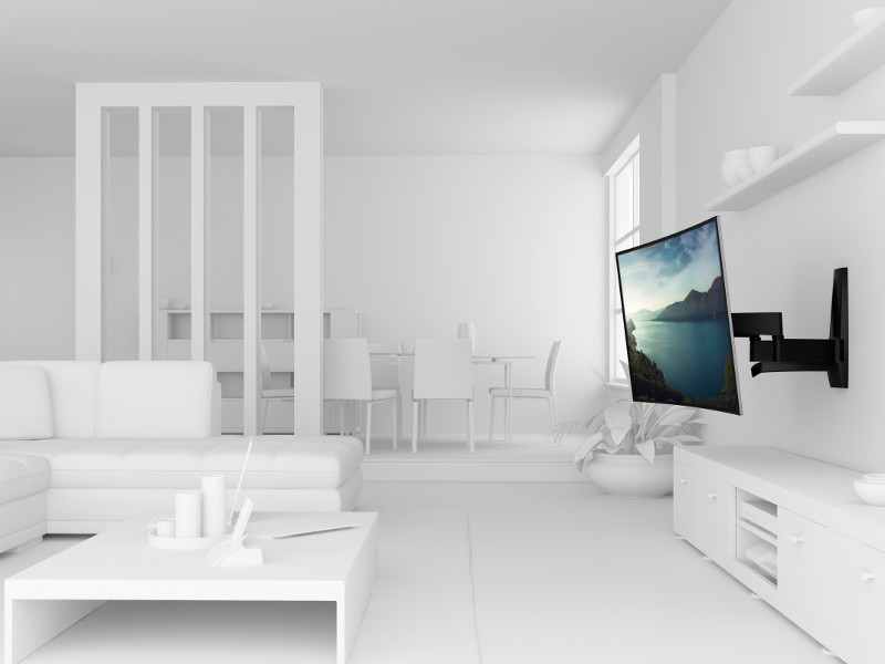 Vogel's WALL 3350 schwenkbare TV Wandhalterung 40"-65", schwarz Anwendungsbeispiel