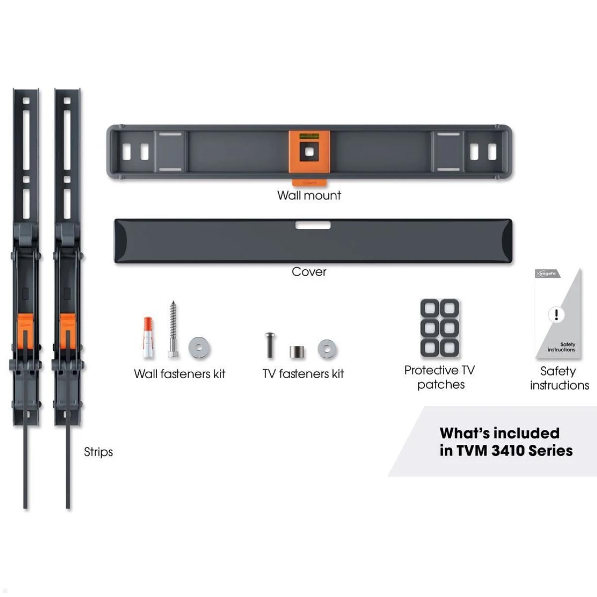 Vogels COMFORT TVM 3415 neigbare TV Wandhalterung 32-65 Zoll, schwarz, Lieferumfang Vogels COMFORT TVM 3415 neigbare TV Wandhalterung 32-65 Zoll, schwarz, Lieferumfang