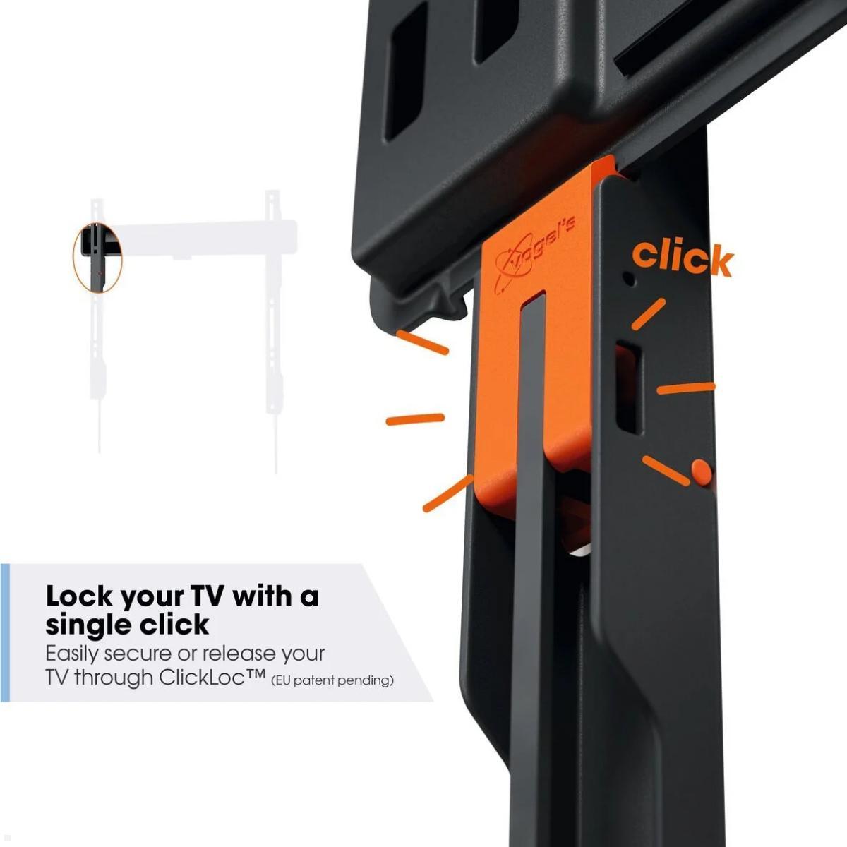 Vogels COMFORT TVM 3405 flache TV Wandhalterung 32 - 77 Zoll, schwarz ClickLoc System Vogels COMFORT TVM 3405 flache TV Wandhalterung 32 - 77 Zoll, schwarz ClickLoc System