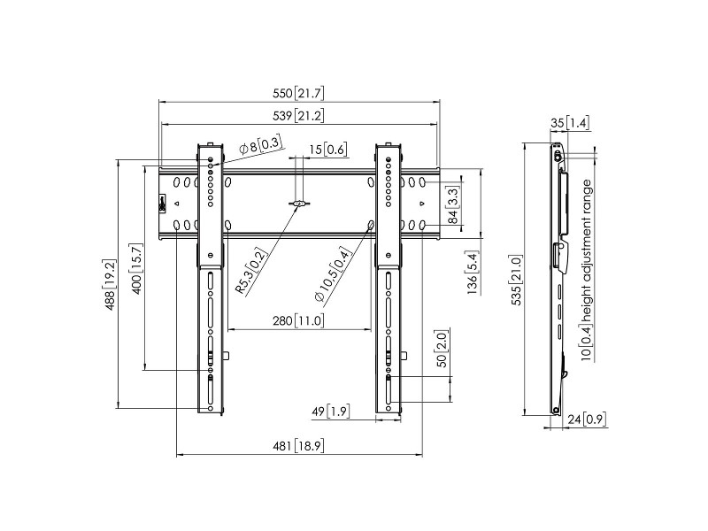 Vogels PFW 6400 flache Monitor Wandhalterung starr DS Maße Vogels PFW 6400 flache Monitor Wandhalterung starr DS Maße